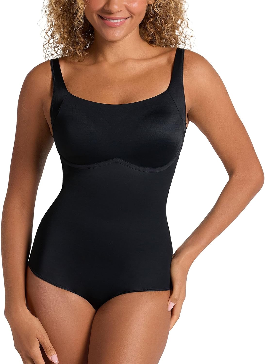 Leonisa Core Boldly Shapewear for Women – Scoop Back Wireless Classic Sculpting Bodysuit with Tummy Control