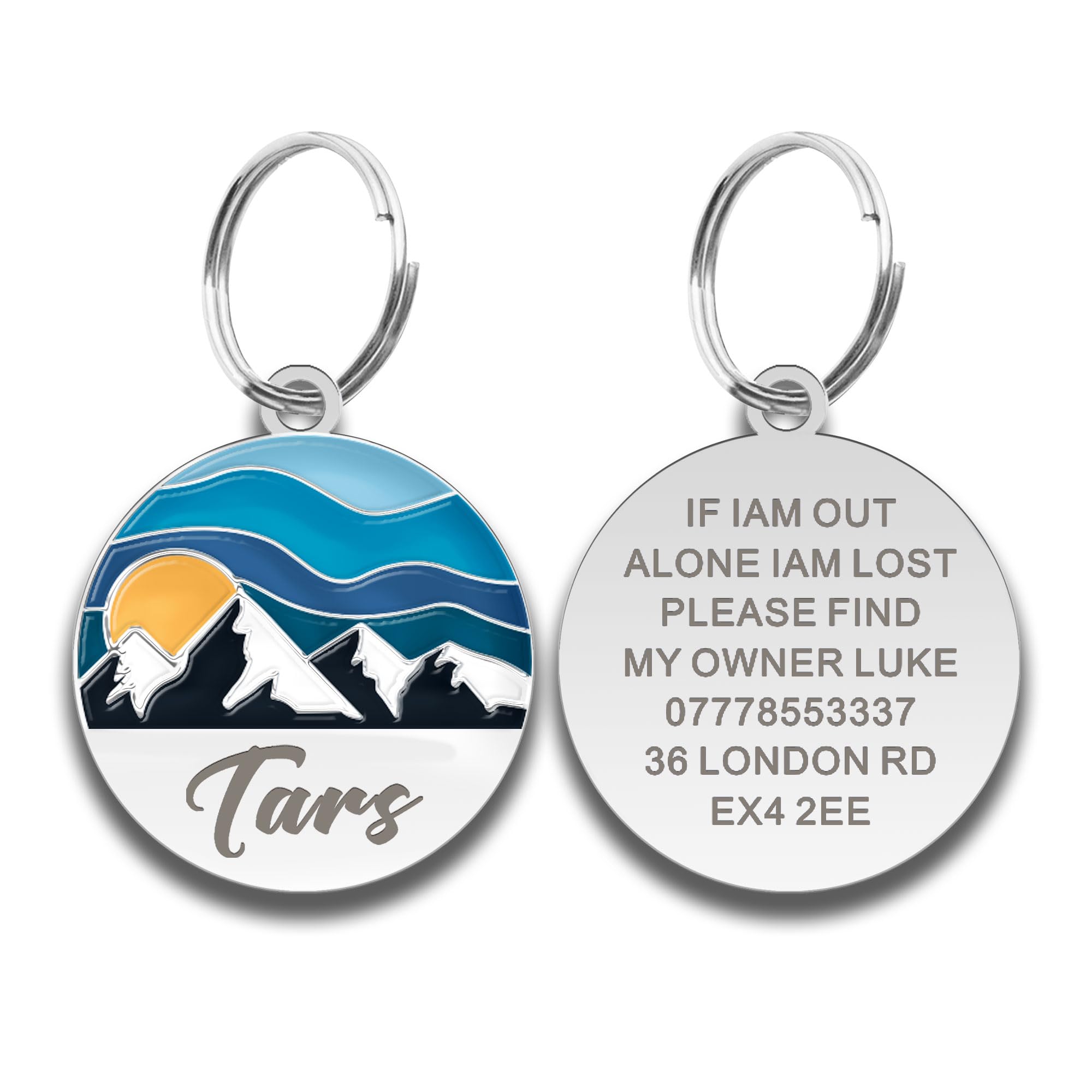 Dog Tags Personalized for Pets Colorful Dog Name Tag Custom Dog Tags for Pets Cat Tag Double Side Engraved ID Tags for Pet Doggy Kitten Kitty Puppy (