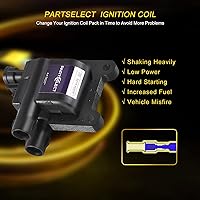 Vista 6 de Paquete de bobinas de encendido UF181 de repuesto para Toyota Camry 1998-2001 4Runner Tacoma T100 RAV4 Solara 2.0L 2.2L 2.7L L4 UF-180 5C1298 C1133