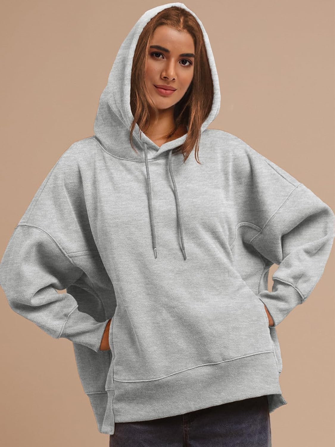 Womens Oversized Hoodies Casual Long Sleeve Drawstring Sweatshirts Pullover Fall Winter Outfits - Image 2