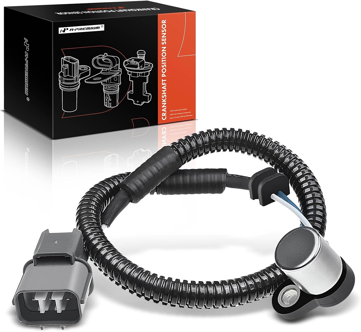 A-Premium Engine Crankshaft Position Sensor Compatible with Honda Civic 1996-2000, Civic del Sol 1996-1997 & Acura EL 2000, 1.6L Engine, Replace# 37501P2JJ01, 18mm Diameter Sensor only