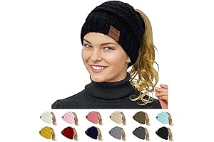 Rosoz Warm Ponytail Beanie for Women