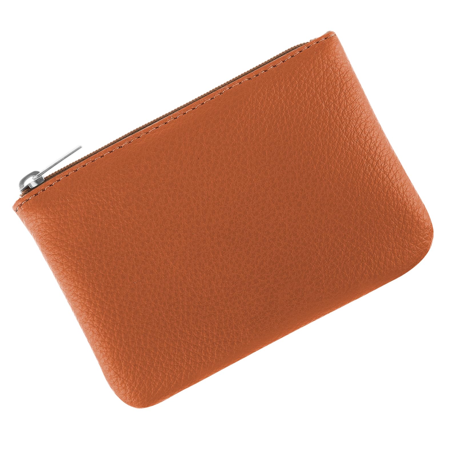 simarro Coin Purse, Vegan Leather Lychee Pattern Zipper Change Purse Portable Coin Wallet Mini Change Holder for Women Coin Pocket for Women Credit Card Folded Bills ID Key Headset Lipstick(Brown)