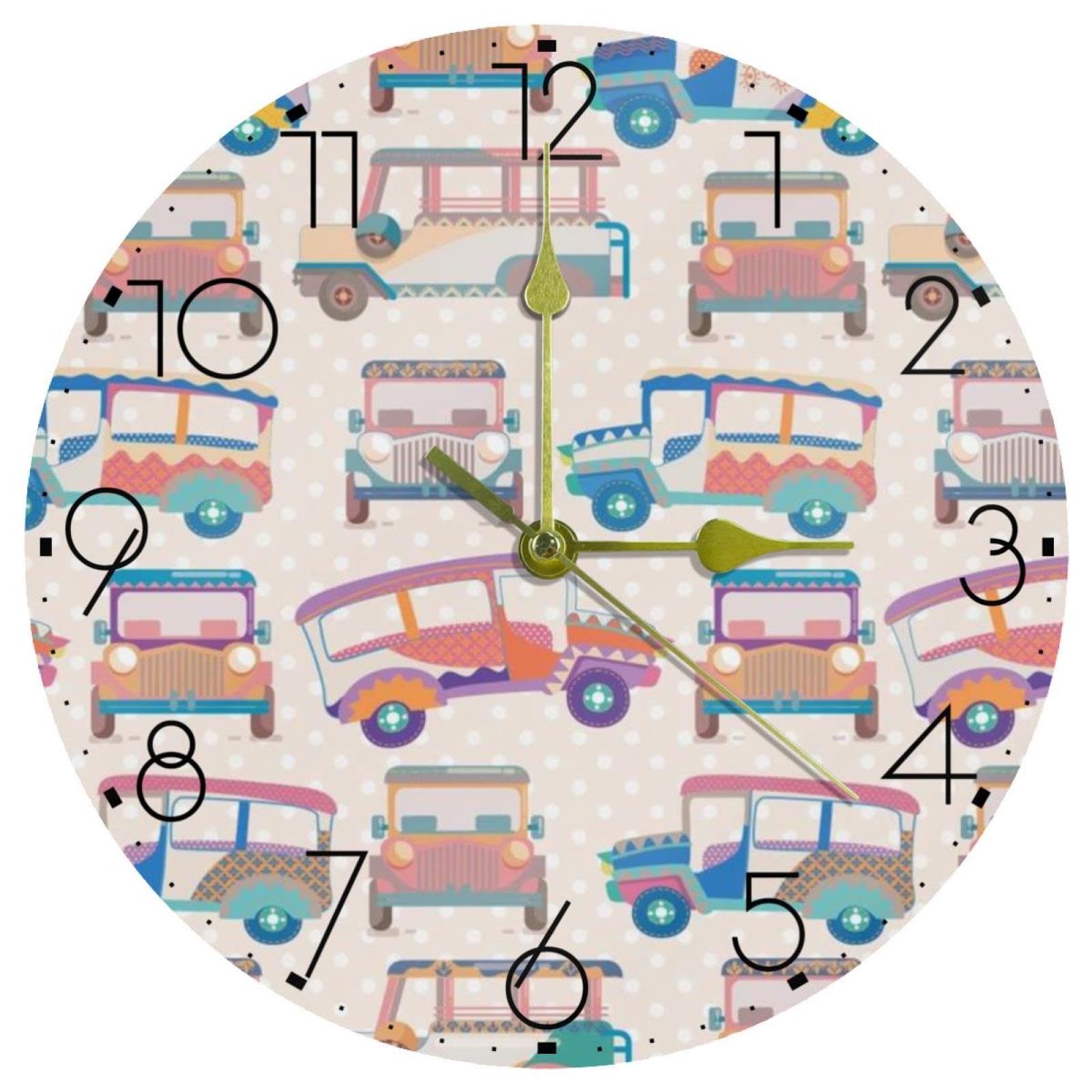 Horloge murale à piles ronde silencieuse en acrylique pour bureau et cuisine