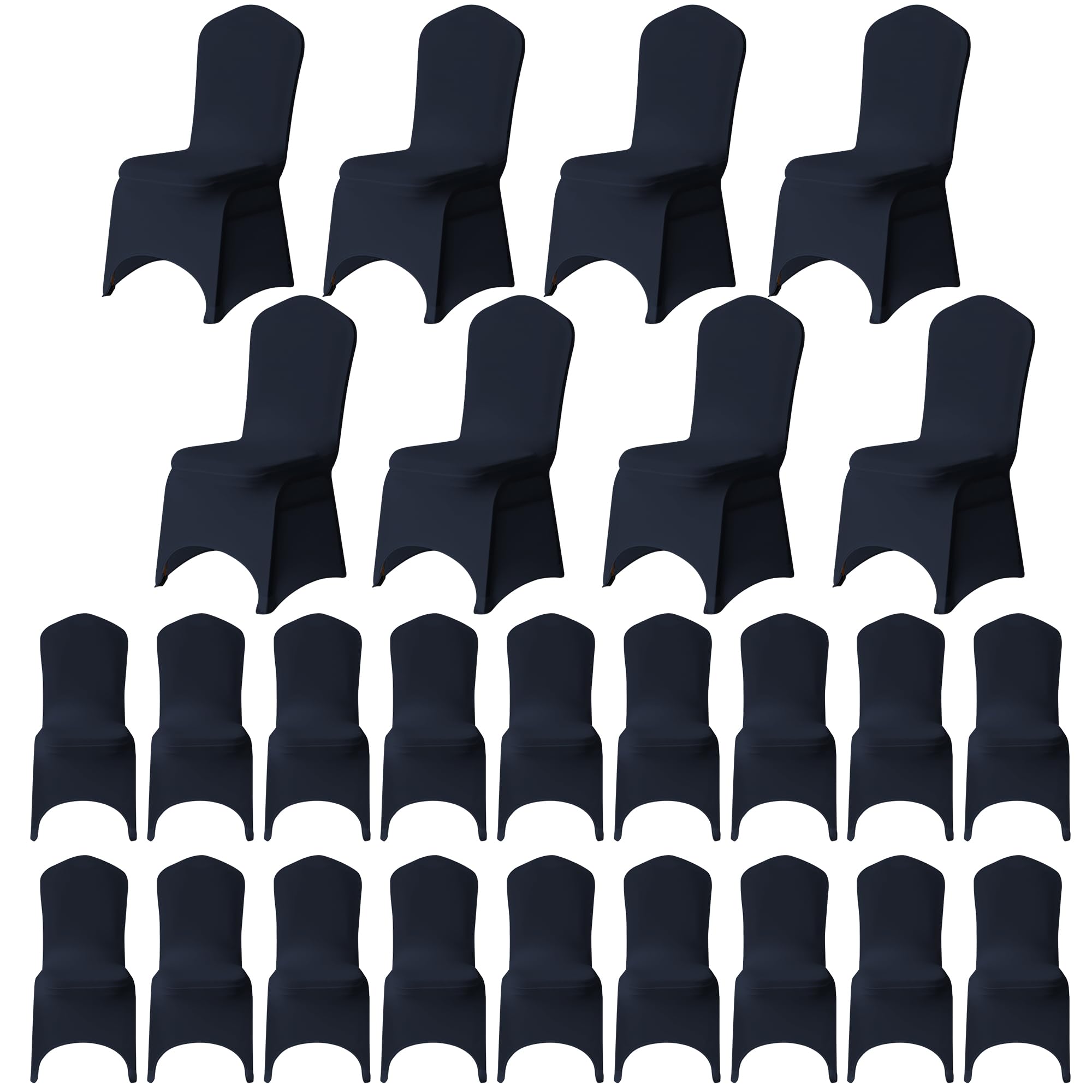 Housse de chaise extensible bleu marine pour mariage et banquet | Lot de 100