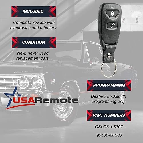 Miniatura 3 de Compatible con control remoto de entrada sin llave para Hyundai Tucson (OSLOKA-320T) 2005 2006 2007 2008 2009