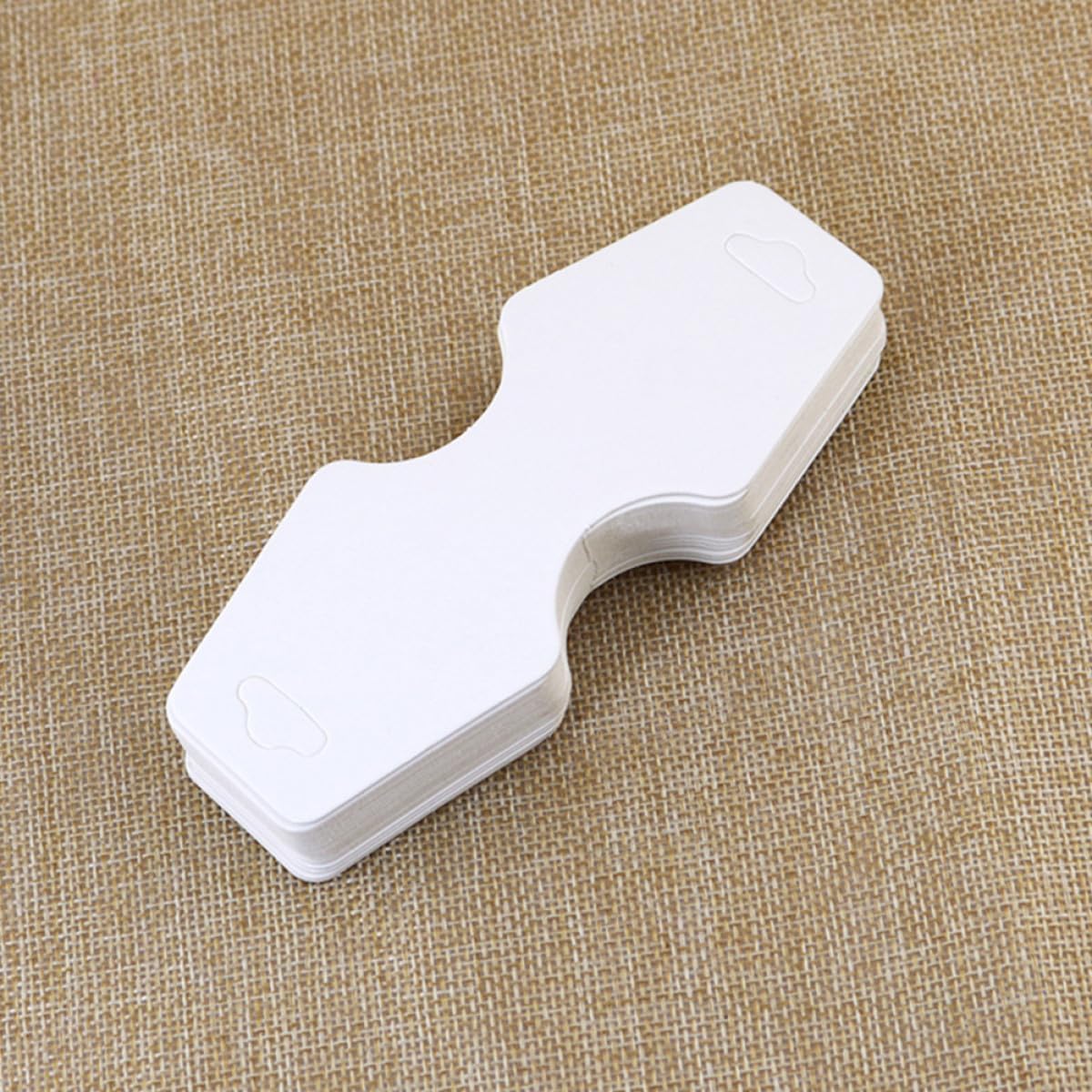SEWACC 200 Sheets Blank Jewelry Necklace Display Cards Paper Packaging Holder White Folded Kraft Paper for Jewelry Supplies Retail Packaging