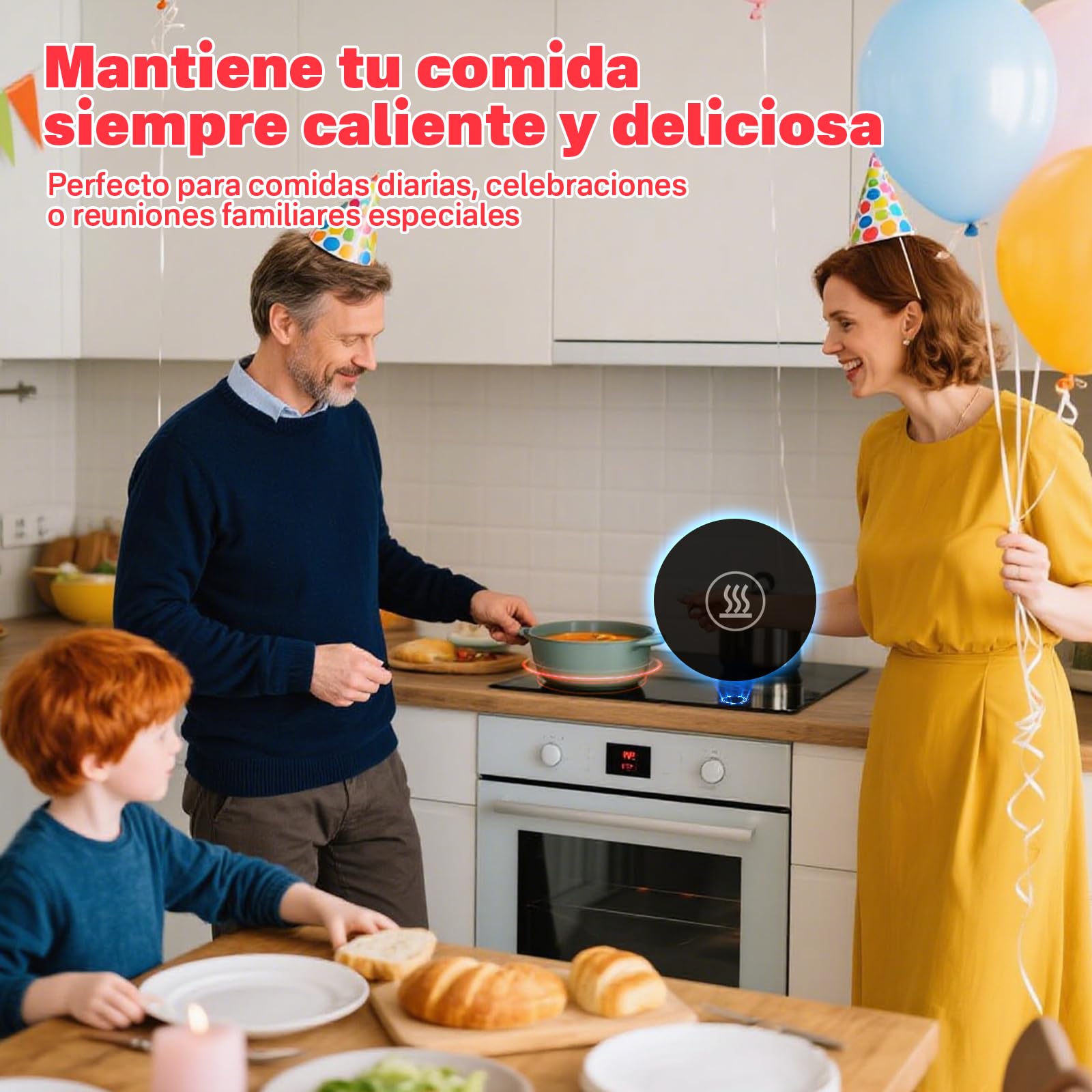 Alemania Placa Vitrocerámica 60 cm 4 Zonas 6700W con Zona Doble, Placa Eléctrica Empotrable con Control Deslizante, Temporizador, Pausa, Mantener Caliente, Bloqueo Infantil
