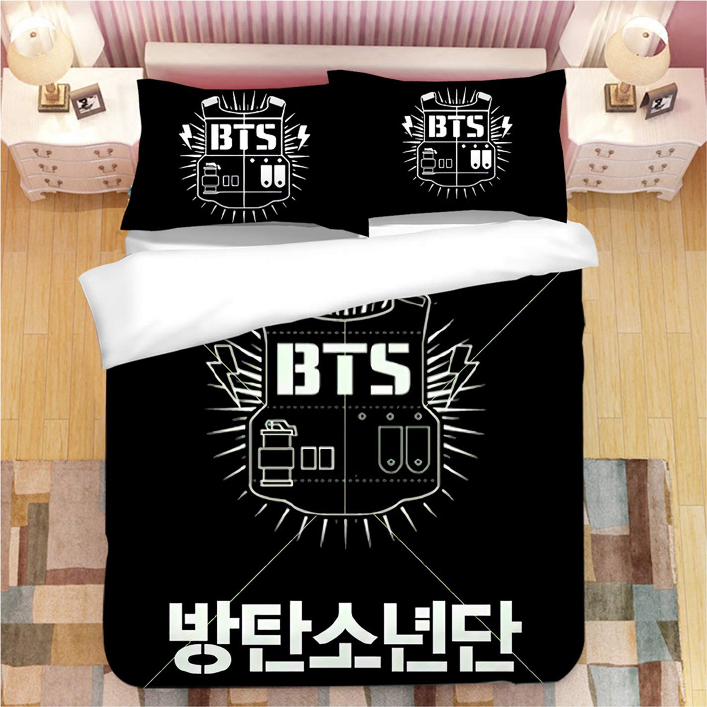 u*6様 BTS JIMIN 掛け布団カバー 1枚　枕カバー2枚 セット Amazon｜Yicool キュート Love Yourself 寝具布団カバー3点セット
