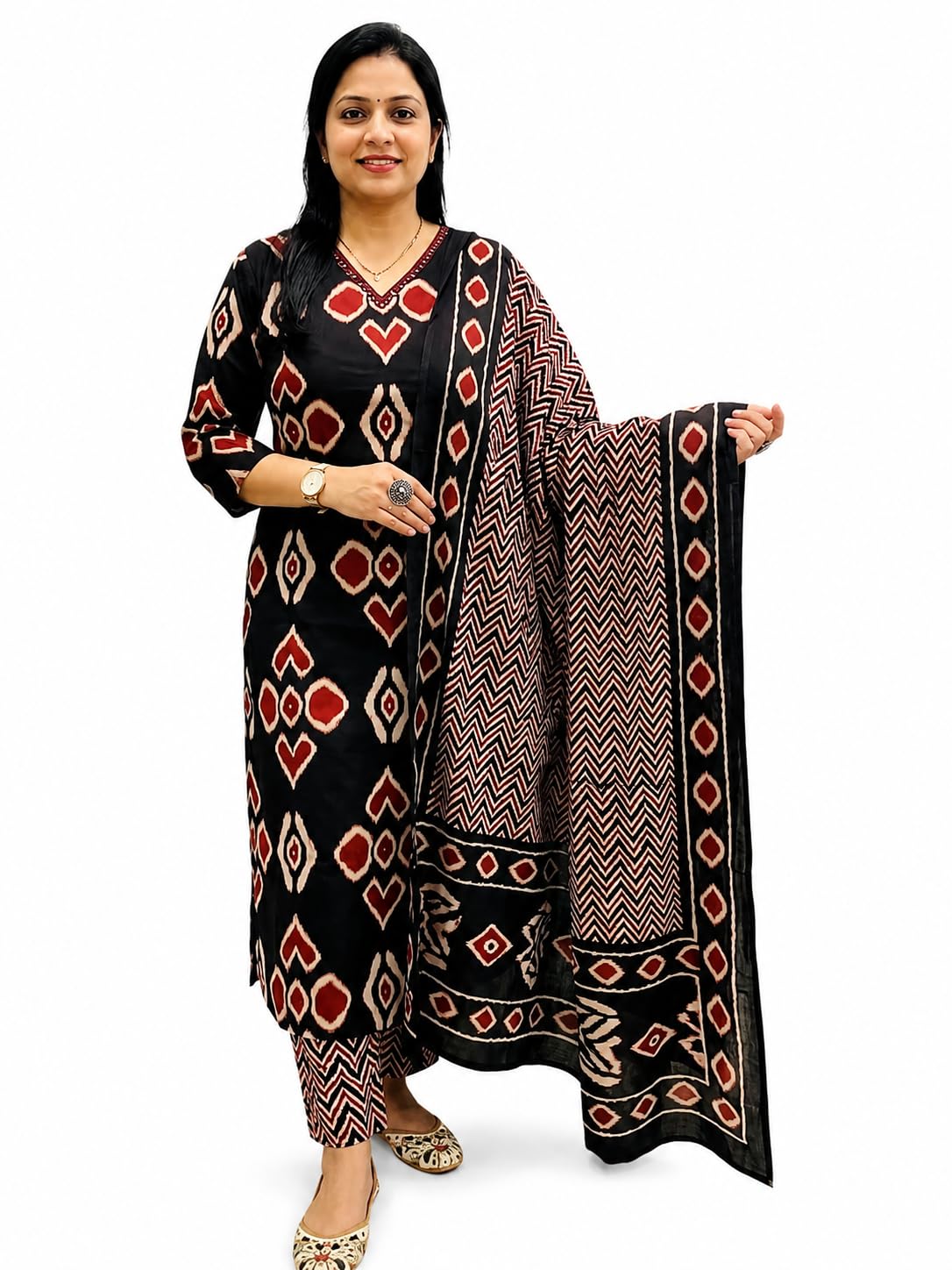 Women's Rayon Kurta Pant Dupatta Set | Printed Straight Salwar Suit | Ethnic Traditional Outfit for Daily Wear, Office Wear & Festive Occasion-image-48