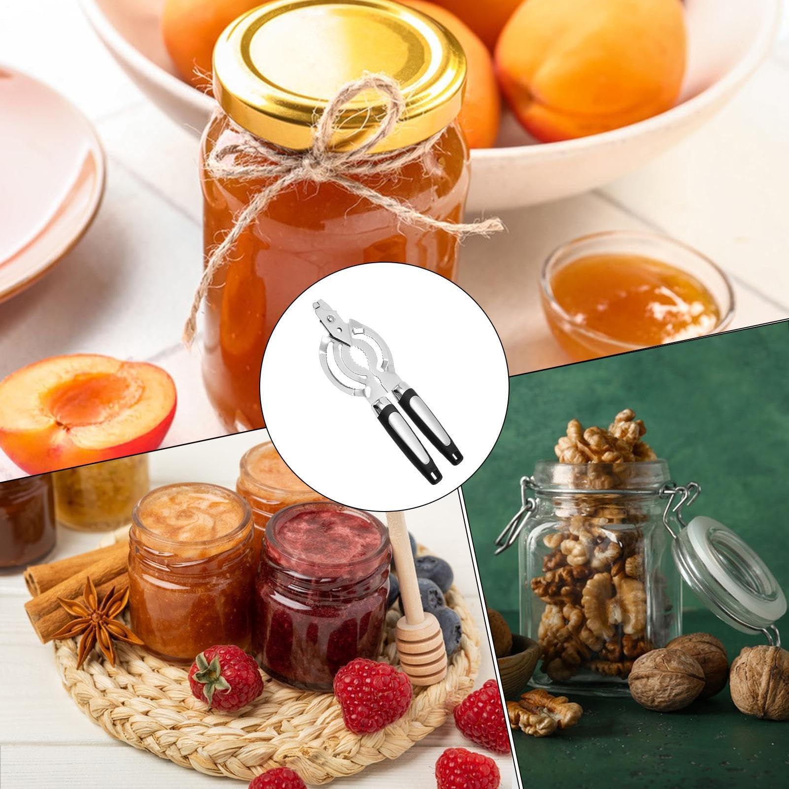 Apribarattoli Multifunzionale Manuale In Acciaio Inossidabile Ergonomico | Apribarattoli Domestico Impugnatura Antiscivolo Facile Svitamento Per Cucina Armadio Casa Sala Da Pranzo Acqua Birra Bibi
