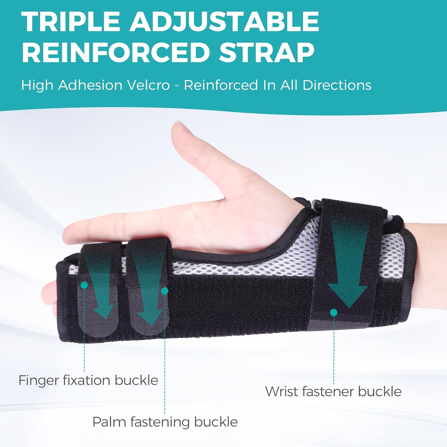 ENLUNTRA Trigger Finger Splint,Hand Brace with Finger Support,Right or Left Adjustable Hand Brace - Straightening for Trigger Finger, Injury, Fracture(BLACK)