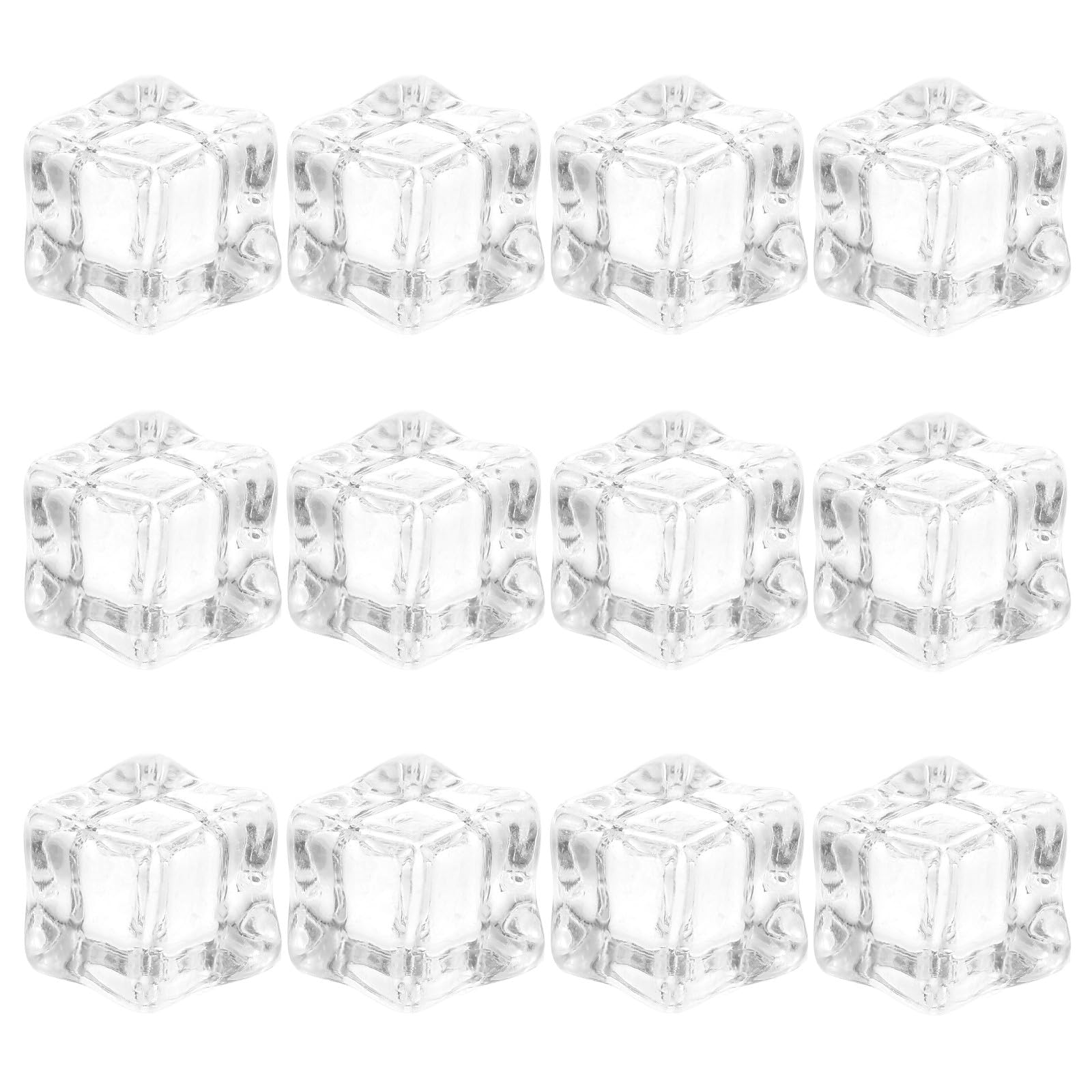 Cubitos de falso hielo transparente cuadrados AMUSLESUR de acrílico para relleno de jarrones