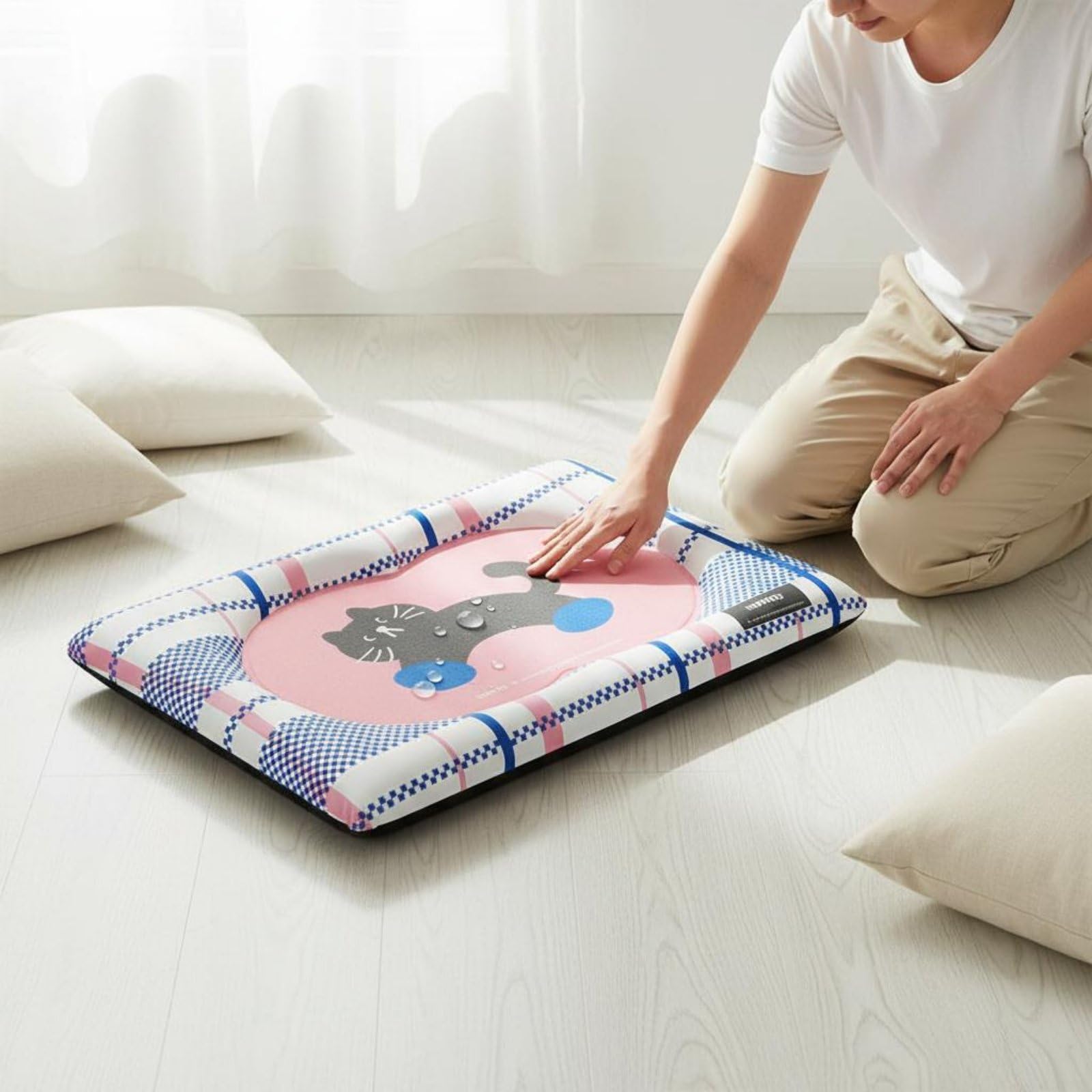 'été pour Chien et Imperméable Tapis Rafraîchissant pour Animaux Fond Antidérapant Coussin de Couchage Pliable pour Chiens, Déplacement, XXL