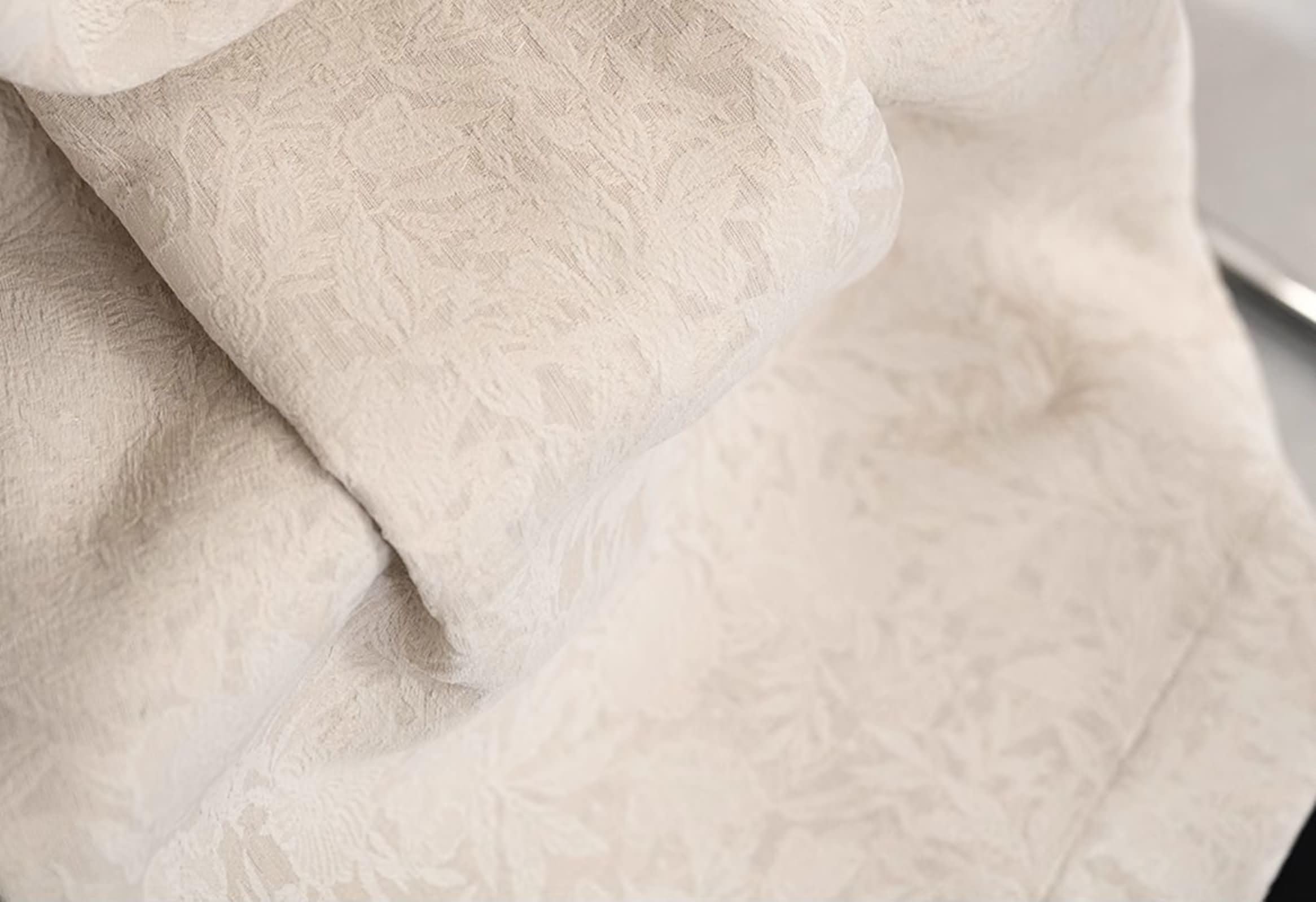 Tenda Coprente Oscurante per Finestra, 86x214cm Modello jacquard Tenda oscurante per l'oscuramento della stanza, Pleat Hook, Beige