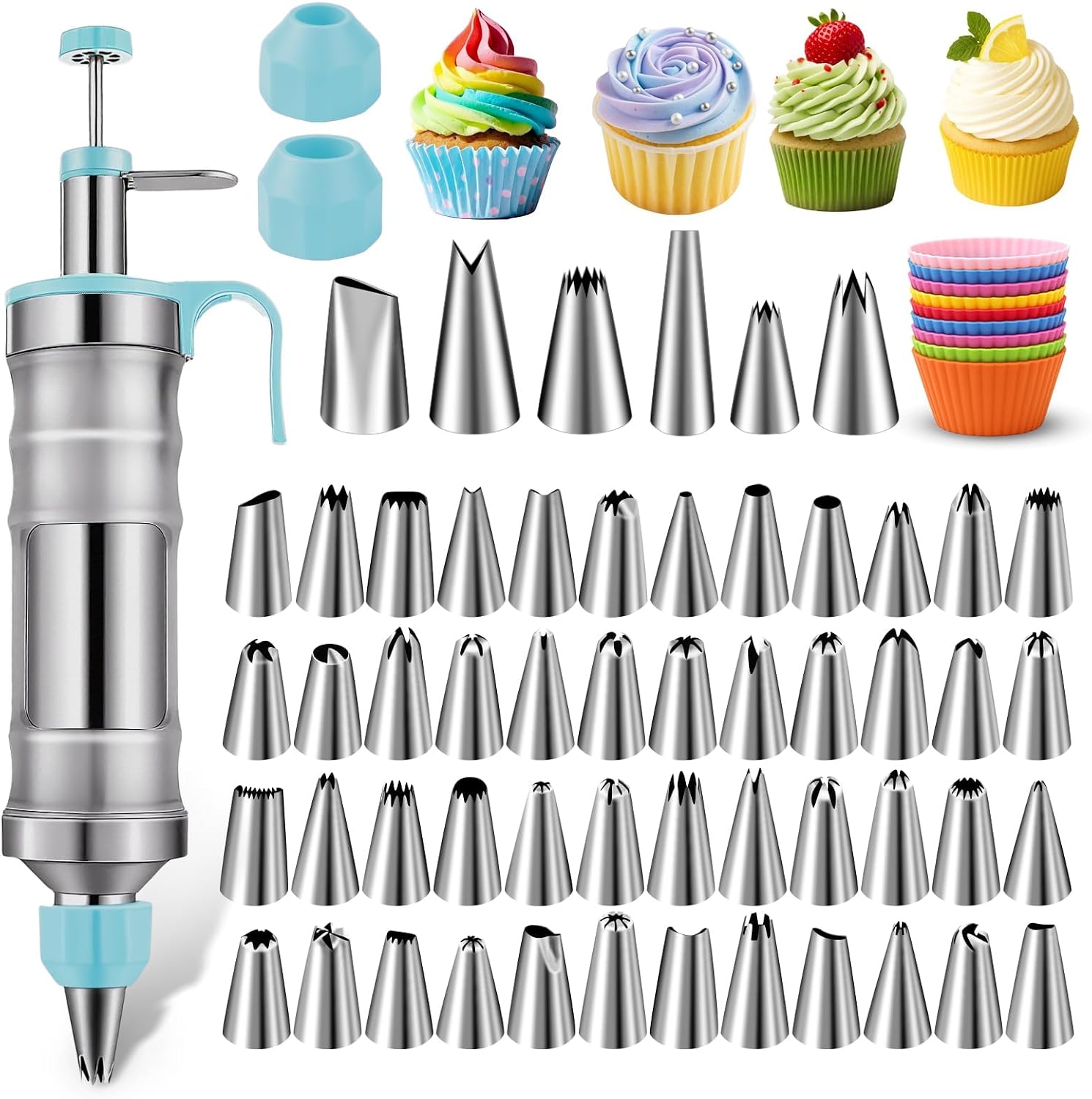 NOVANO Dessert Decorating Syringe Set, Blue