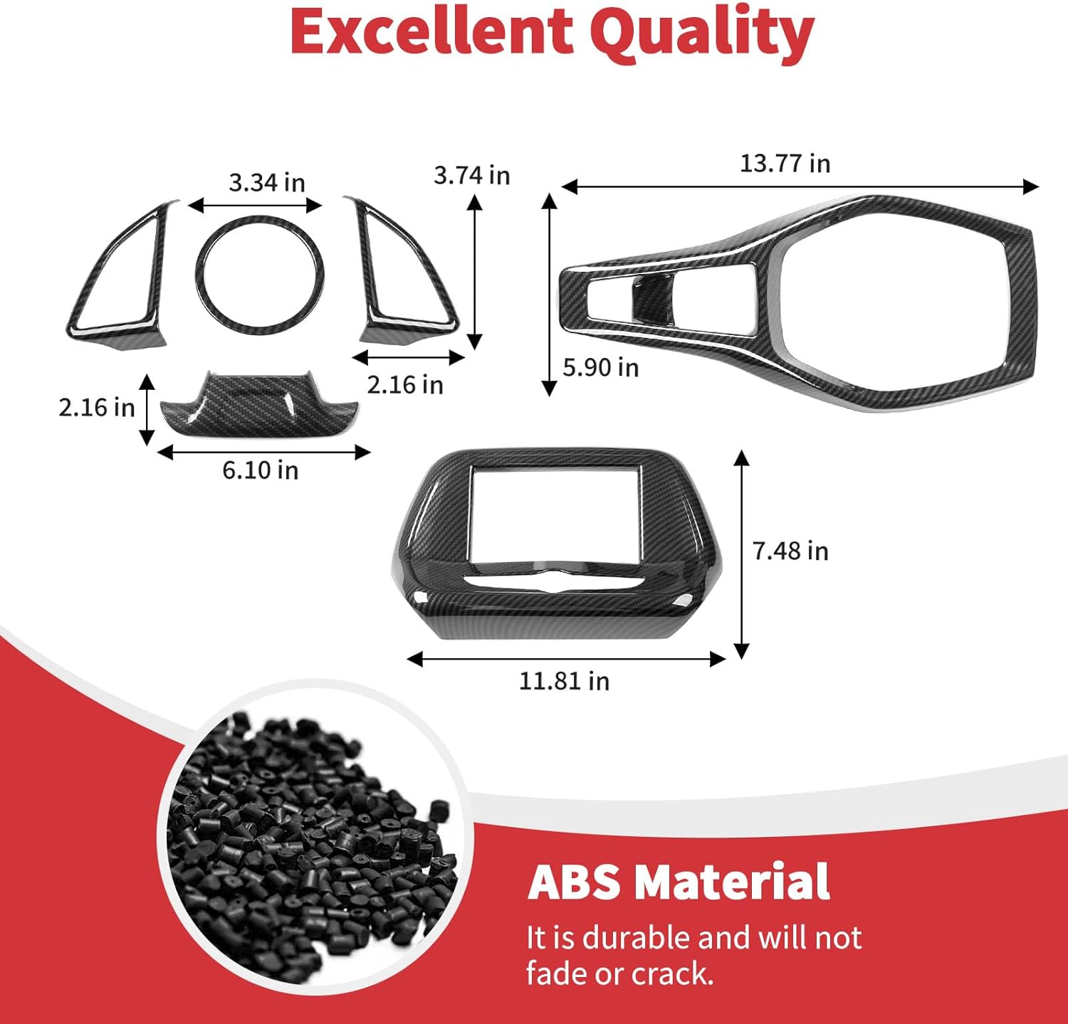 Linskip Steering Wheel Set Kit Compatible with Chevy Camaro 2016-2024, (7'' screen)Center Console Information Screen & Gear Shift Panel Trim for Camaro Interior accessories LT LS SS ZL1(Black Carbon)