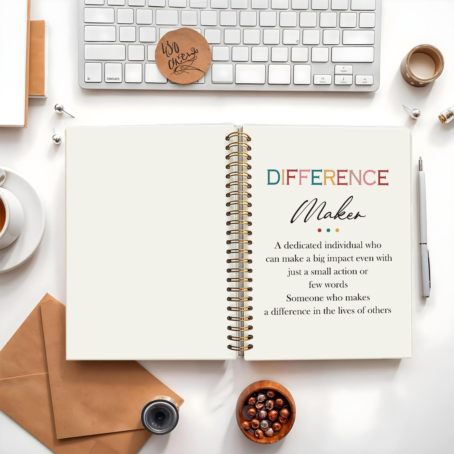 Difference Maker Gift Notebook Journal, Appreciation Gifts for Coworkers Teacher Mentor Boss Coach, Coworker Gifts, Thank You Gifts for Women Men Hardcover Spiral Notebook 5.5x8.3 Inch - Image 7