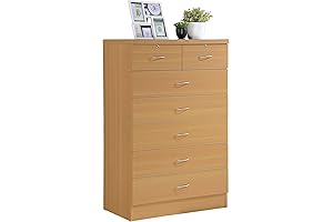 HODEDAH Storage Drawers For Bedroom, 31.5" Wooden Dresser With 2 Locks