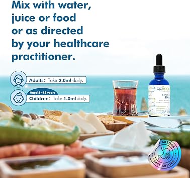 قطرات السيليكا BioActive BioActive | تركيز معدني سائل للشعر الصحي والجلد والأظافر وإنتاج الكولاجين | يساعد على إدارة وظيفة الكالسيوم والمفاصل والعظام | 2.02 Fl Oz