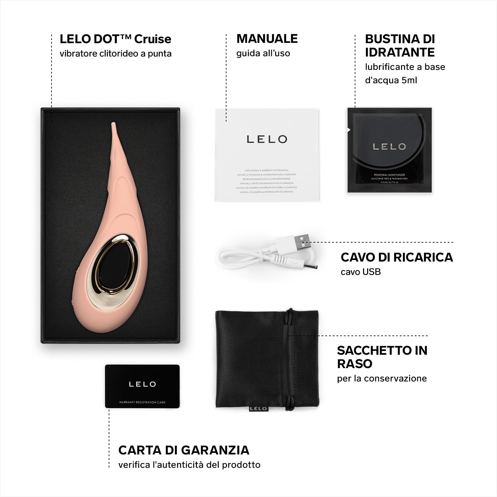 LELO DOT Cruise Vibratore Clitorideo ad Ottima Frequenza con Movimento Ellittico a 8, Vibratore per Donna a Punta con Tecnologia Cruise Control, Sex Toys per Donne, Peach Please