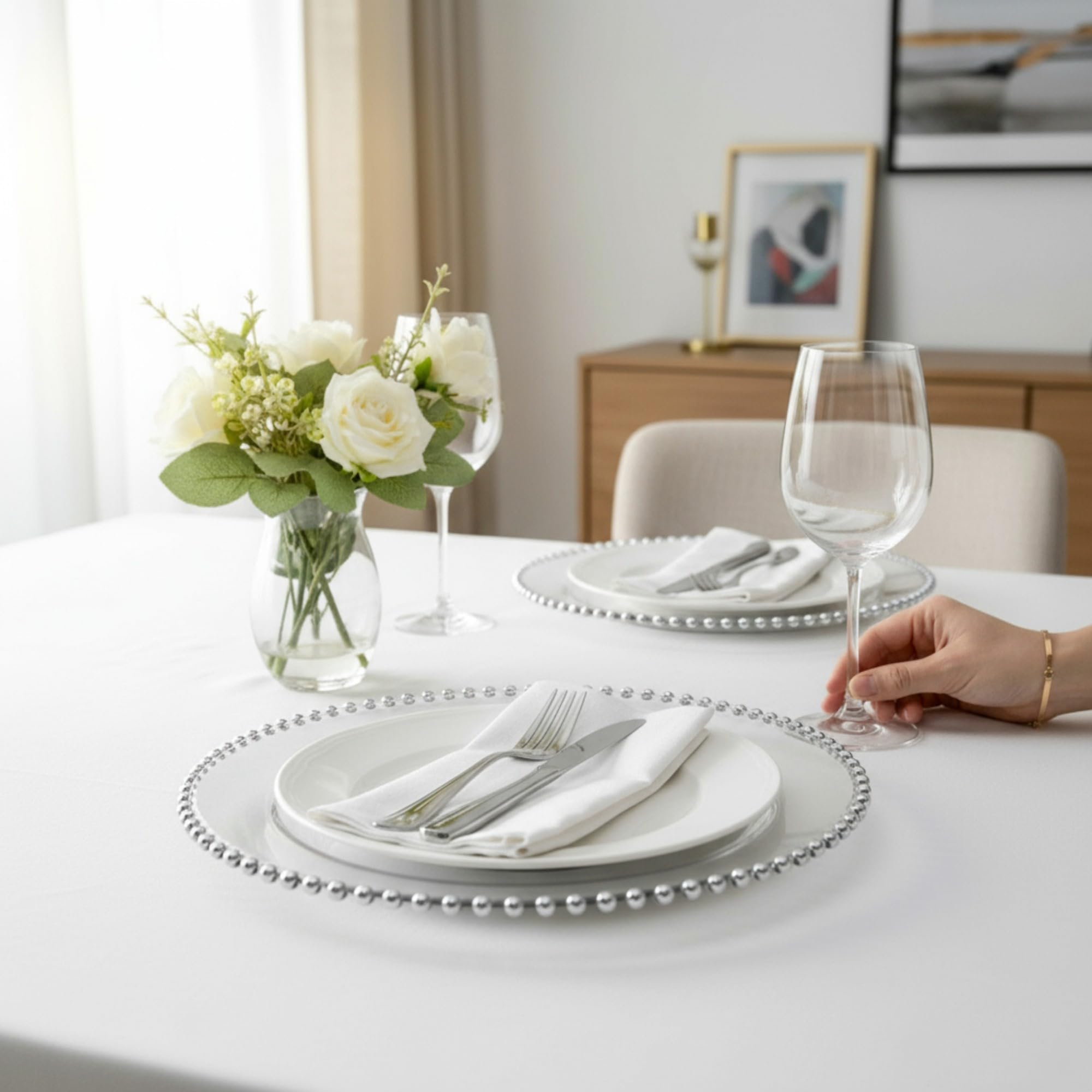 Lot De 6 Dessous De Plat 33 Cm Transparent Forme Festonnée