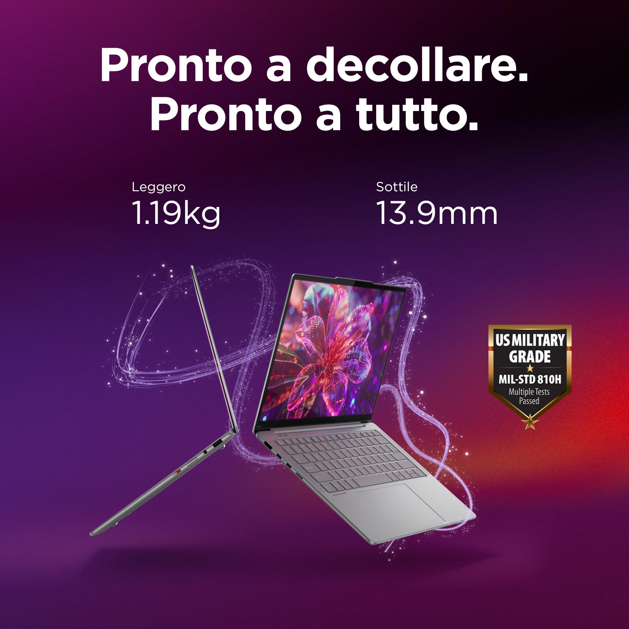 Lenovo Yoga Slim 7i Aura Edition Copilot+ PC Notebook 14'' OLED, Intel Core Ultra 5 226V, 16GB RAM, 512GB SSD, WiFi 7, Laptop in alluminio per Lavoro, Studio e Creatività - Caricatore non incluso