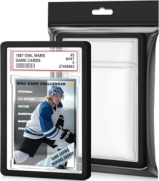 1 Pack Graded Card Slab with PSA Slab Bumper Set, Hard TPU PSA Slab Bumper Protector Guard Graded Card Slab Protectors with Label Position for Game Cards, Sports Cards, Trading Cards