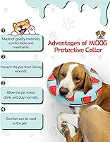 Vista 71 de MIDOG Inflatable Dog Cone Alternative for After Surgery - Soft Protective Donut Collar Prevents Licking, Comfortable Recovery E-Collar Alternative