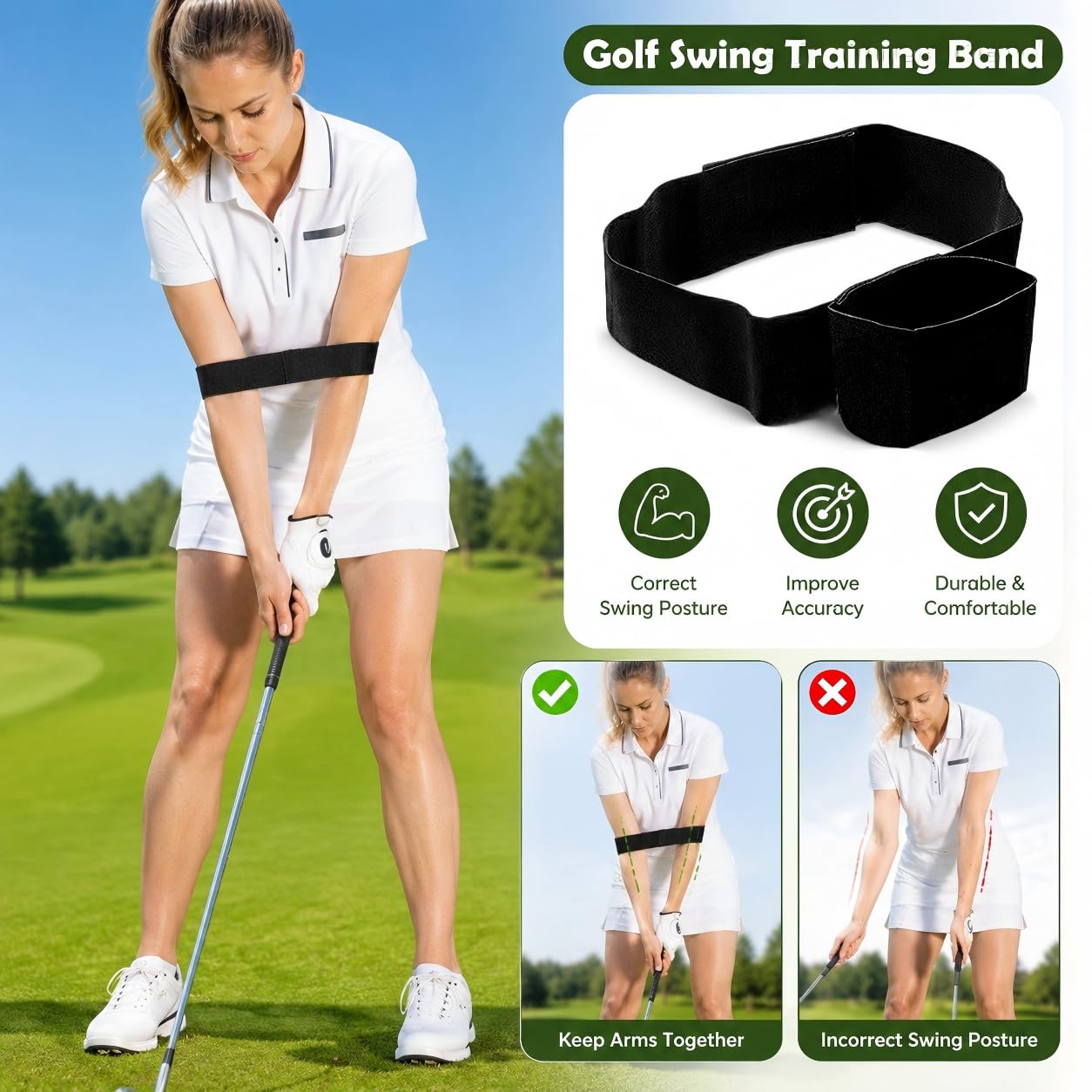 TRS Slider - Ayuda de entrenamiento de swing de golf, equipo de entrenamiento de golf con sincronización de swing para práctica en interiores y exteriores, ayudas de entrenamiento de golf para