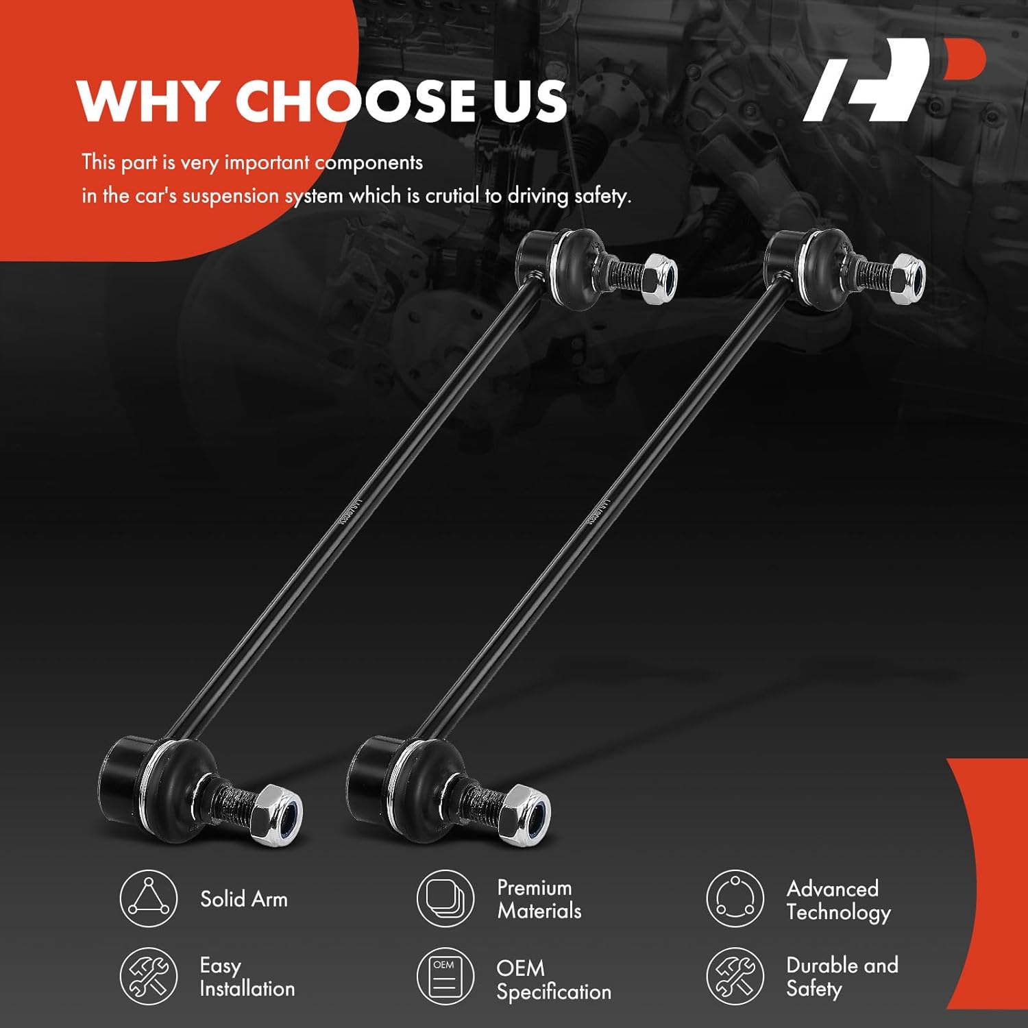 A-Premium 2 x Front Sway Bar Links Stabilizer Bar Links, Compatible with Toyota Prius C 2012-2019, Yaris 2007-2018, Scion xD 2008-2014