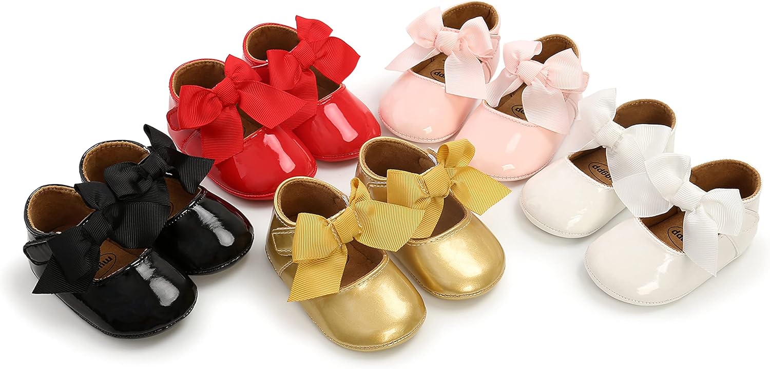 WILLFUN Baby Girls Mary Jane Flats Floral Princess Dress Crib Shoes Non-Slip for Toddler First Walkers - Image 2