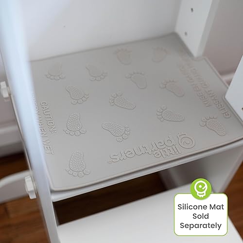 Miniatura 8 de Little Partners Explore n Store - Taburete de cocina con altura ajustable para niños pequeños o cualquier ayudante, Madera, Blanco Suave