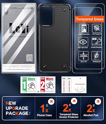 Miniatura 8 de LeYi Funda para Samsung Galaxy A03S Samsung AO3S con protectores de pantalla de vidrio templado, doble capa de policarbonato duro texturizado