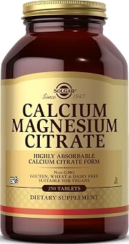 Solgar Calcium Magnesium Citrate, 250 Tablets - Highly Absorbable