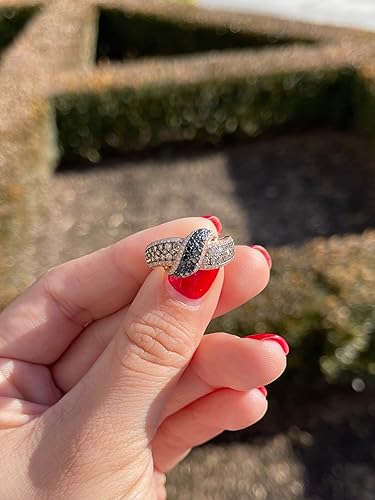 Vista 3 de LE VIAN Anillo de cinta de diamante negro de vainilla y chocolate de 1 13 quilates para mujer, anillo de oro rosa de 14 quilates para ella