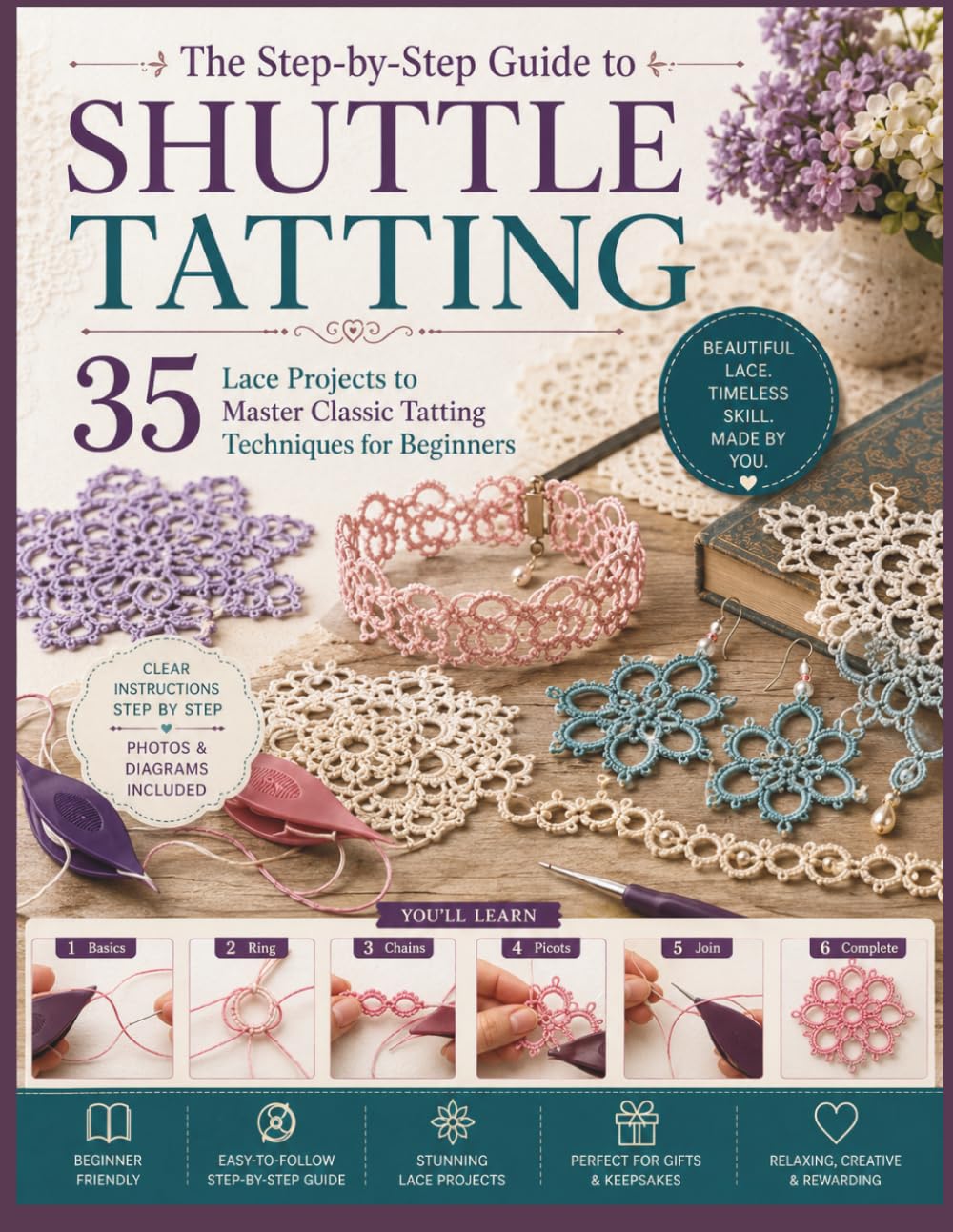 The Step-by-Step Guide to Shuttle Tatting: 35 Lace Projects to Master Classic Tatting Techniques for Beginners
