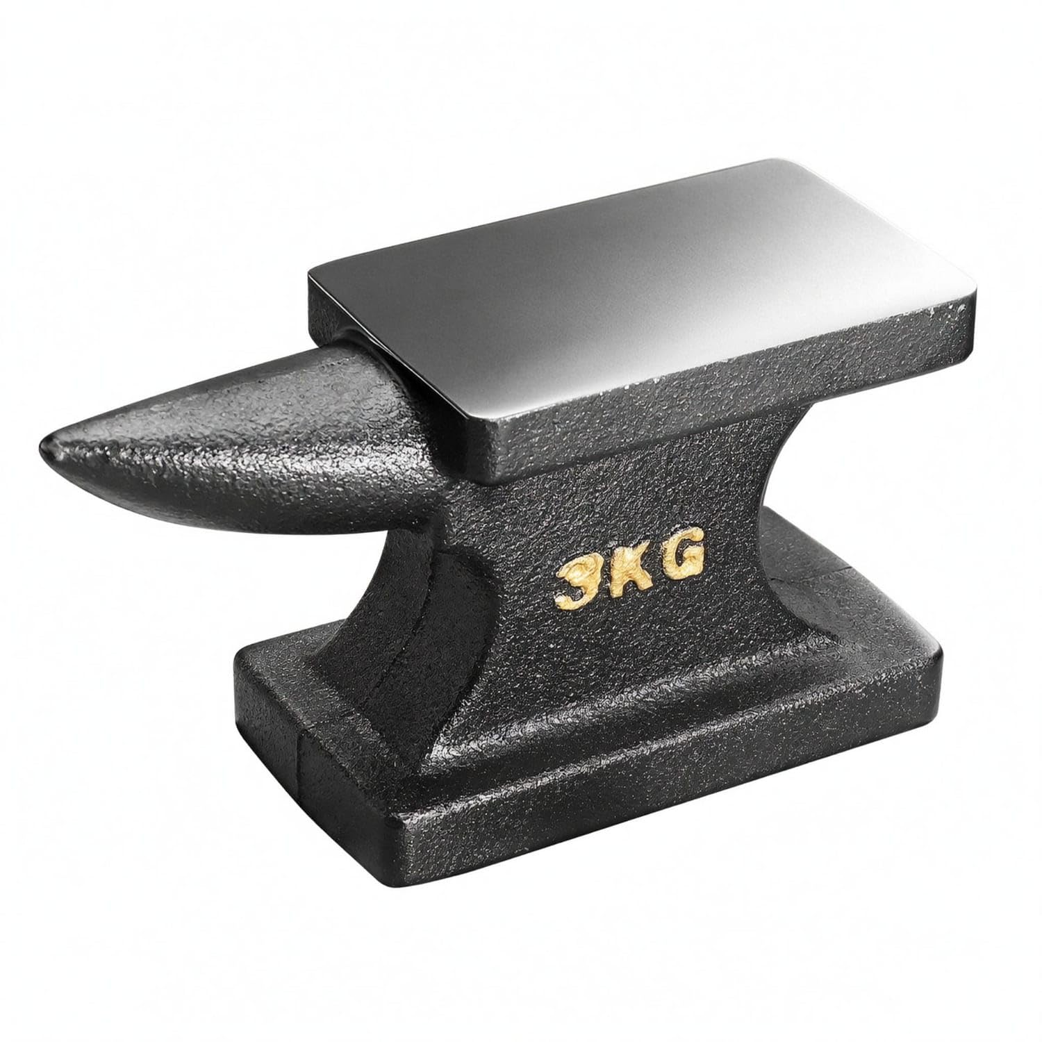 Bnf Polished Face Tapered Anvil Textured Finish Cast Iron Anvil Heavy Base Sturdy for Forging, Metalworking Shop, 3KG-image-4