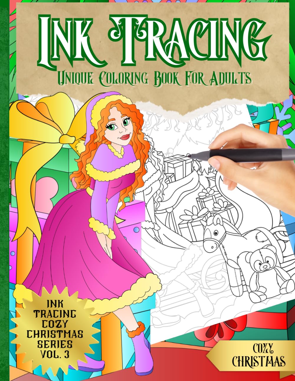 Ink Tracing Unique Coloring Book for Adults - Christmas Series Vol. 3: Cozy Christmas Tracing Book For Drawing With Pen and Ink - Intricate and ... Ink Tracing Coloring Book Series for Adults)