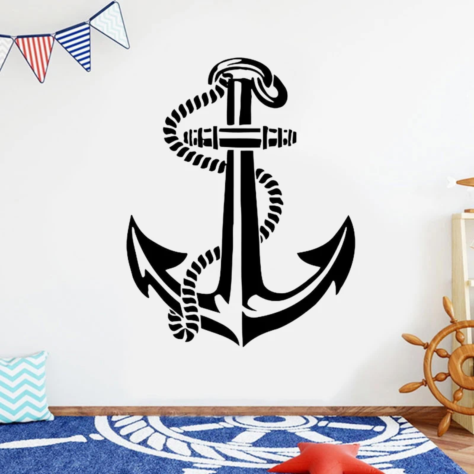 YOUOUSI Anchor Nautical Home wall Decals for Children's Rooms, playrooms, Boys' bedrooms, Nurseries, Decal Art Vinyl Decorations