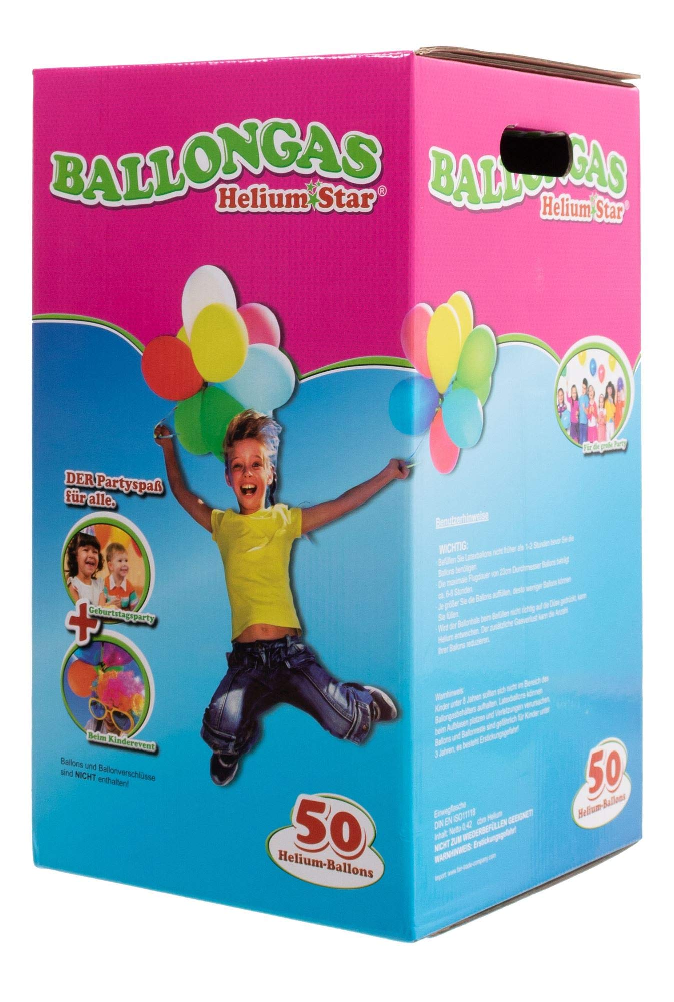 HeliumStar - Bombola di gas elio per palloncini con 420 litri per gonfiare fino a 50 palloncini, per feste e diverse occasioni, Blu