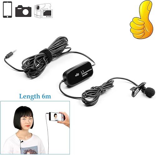 llic 3 5mm Omnidirektional Kondensatormikrofon Aufnahmemikrofon Kamera Lavalier Mikrofon fA r Canon Nikon Sony DSLR Camcorder Kameras IOS Smartphones Audio recorders