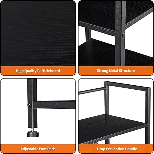 Miniatura 7 de Snughome Estante de escritorio, gabinete de escritorio de 38.6 pulgadas para monitor de computadora, estante organizador de escritorio, estante de