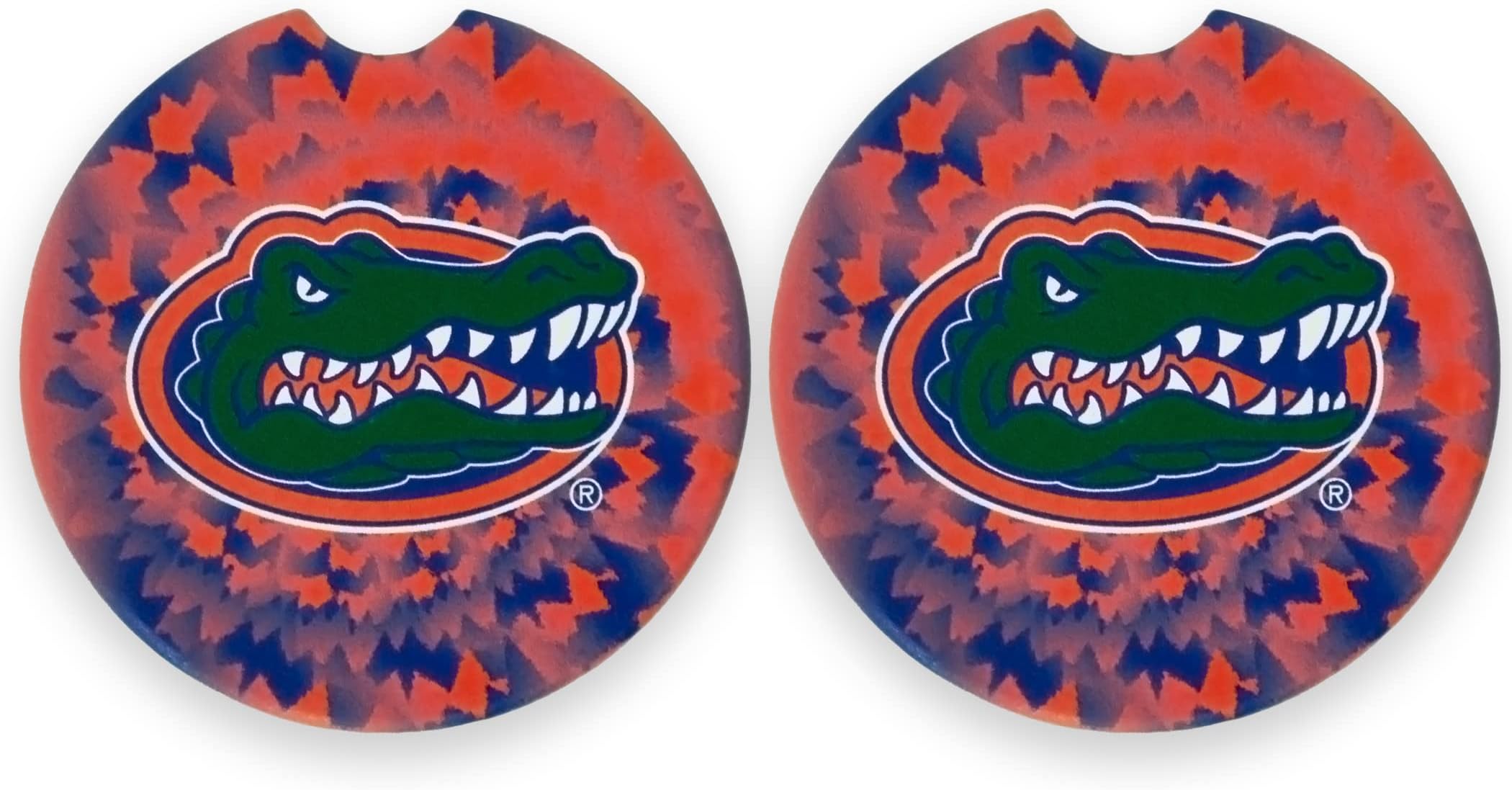 University of Florida Gators Set of 2 Car Coasters by Magnolia Lane - Removable Absorbent Ceramic Stone Coasters - Ideal Gift for Students, Alumni and Everyday Fan - Show