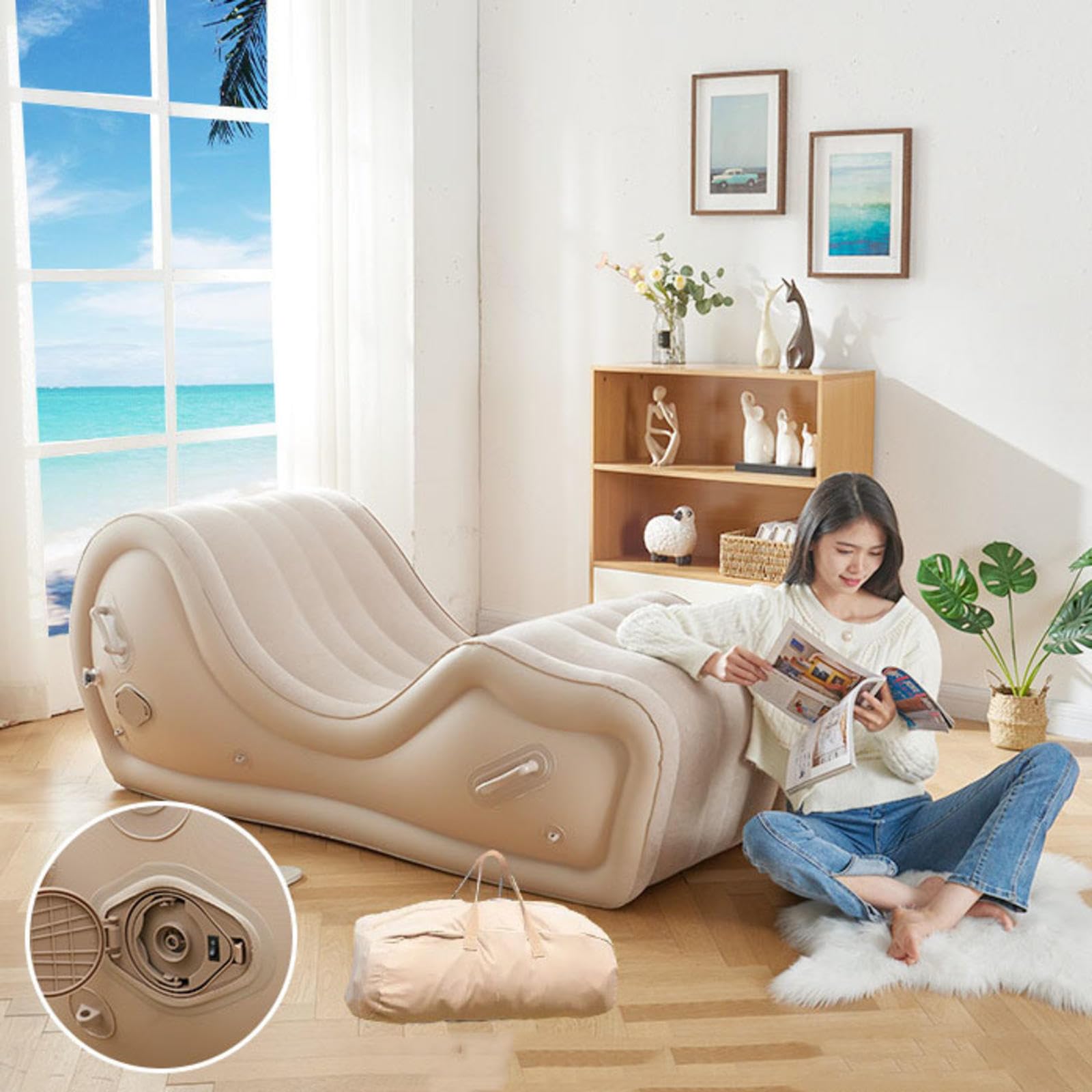 Sofá Inflable Perezoso Sillón reclinable, Ideal para Sentarse y acostarse.,Sofa7