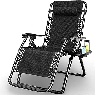HZH Espreguiçadeira Zero Gravity Portátil Dobrável Reclinável Multinível Acolchoamento para Caça ao Ar Livre Pátio Camping Beach Camping (B)