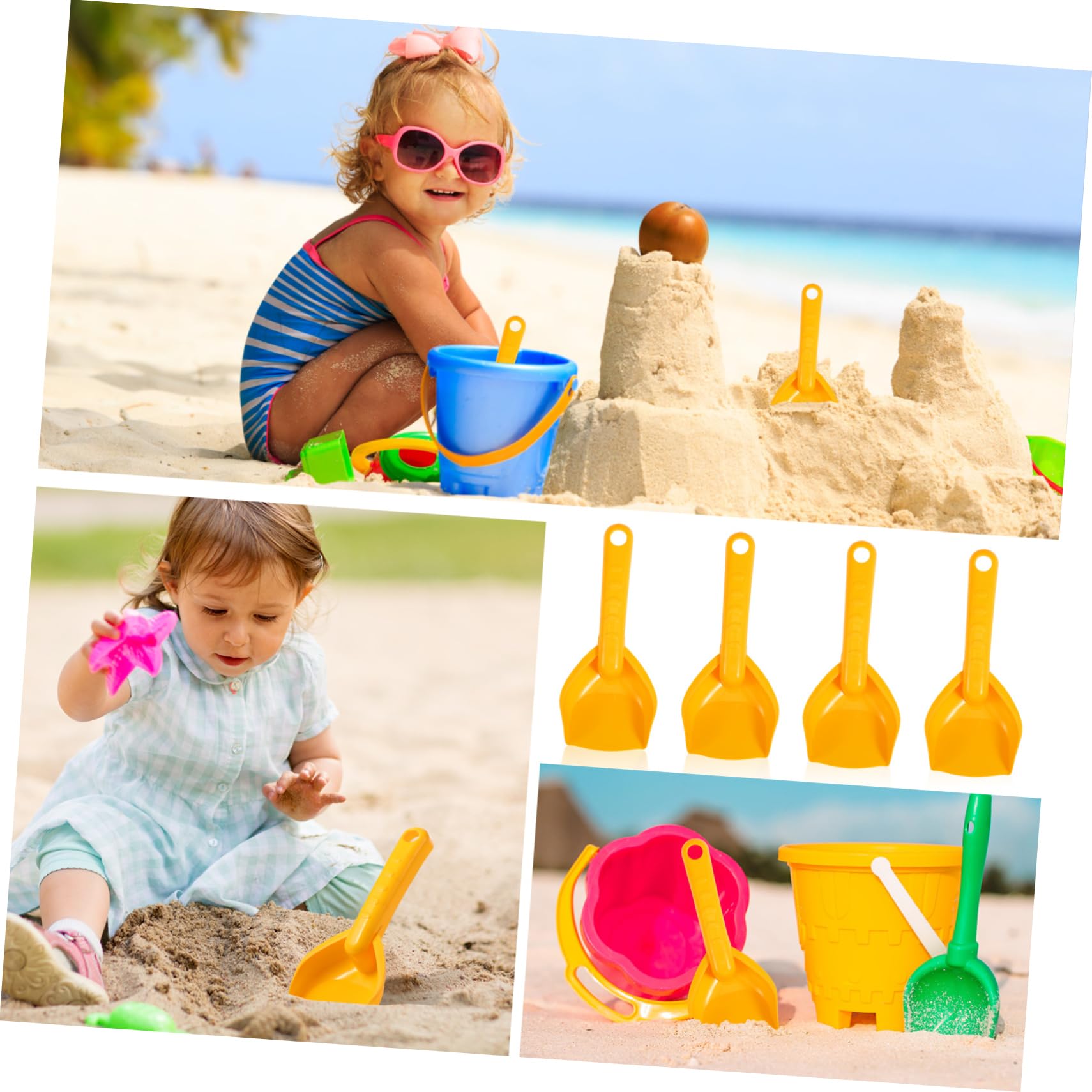 Set de 8 Palas de Playa de Plástico para Niños Juguetes para Playa y Fiesta Verano Accesorios para Excavar Arena al Aire Libre