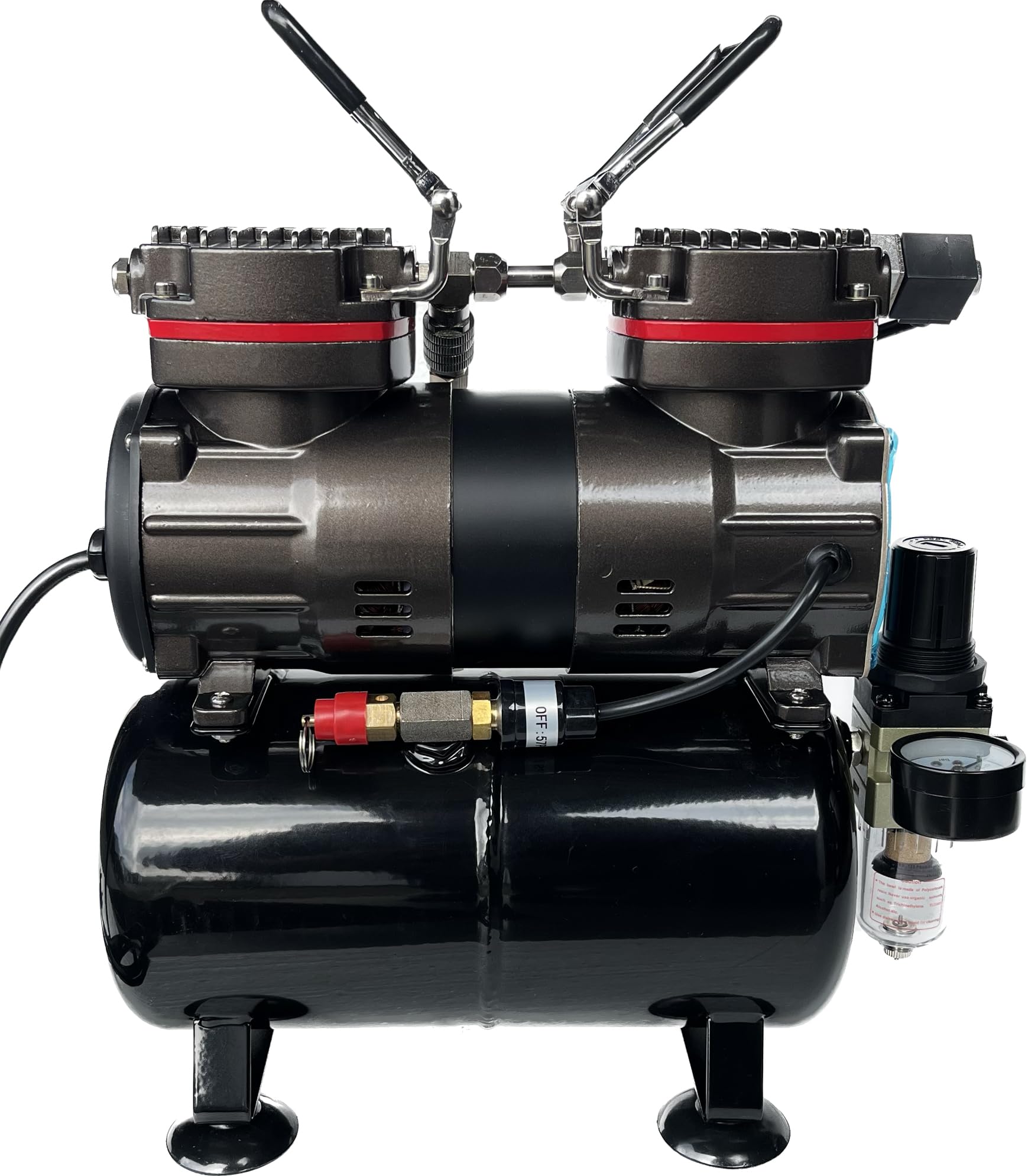 Airbrush-Set mit 4-bar Kompressor – Airbrush- & Lackierpistolen, Komplett-Set für Tattoo, Kunst, Malerei | Nadeln & Düsen | Dual-Set mit Manometer & Luftfilter