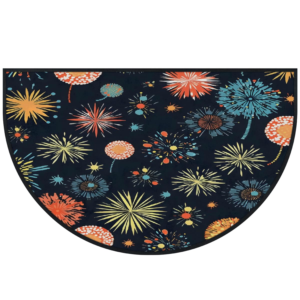 Tapis demi-cercle Mexpekil coloré 100x160 cm pour entrée de maison