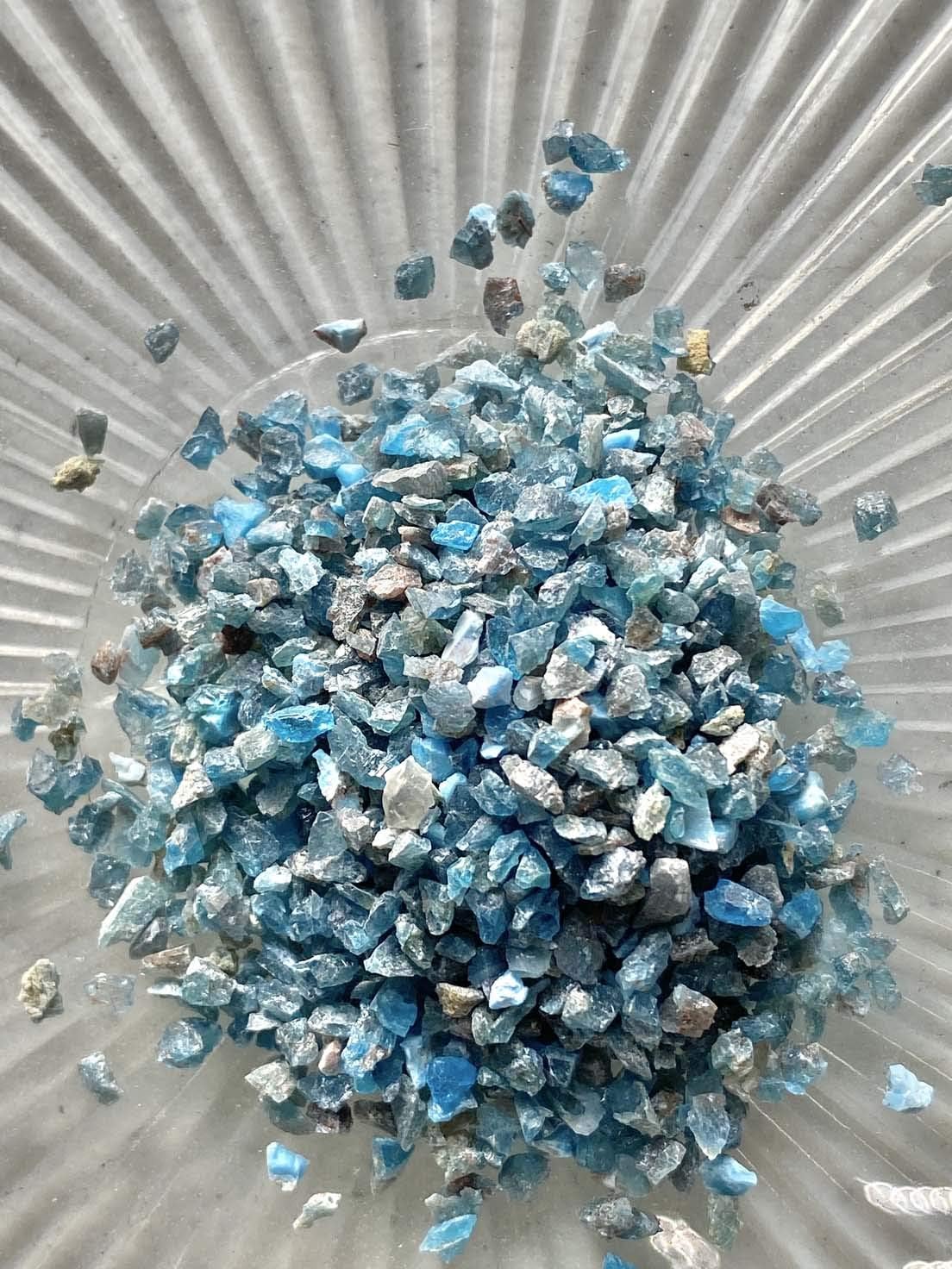 Blue Apatite - Just Above 2mm no Powder - 100% Blue Apatite Life+Love! Stone of Connection Communication! ja2(3 Pounds)